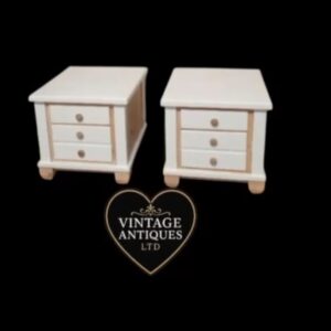 Pair of Bespoke Matching, Restored & Upcycled Solid Wood Side / Hall Units