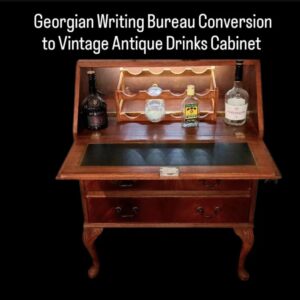 Georgian Writing Bureau Converted to Antique Drinks Cabinet