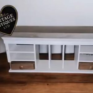 Painted Wooden Countertop Storage & Display Unit – White & Natural Oak
