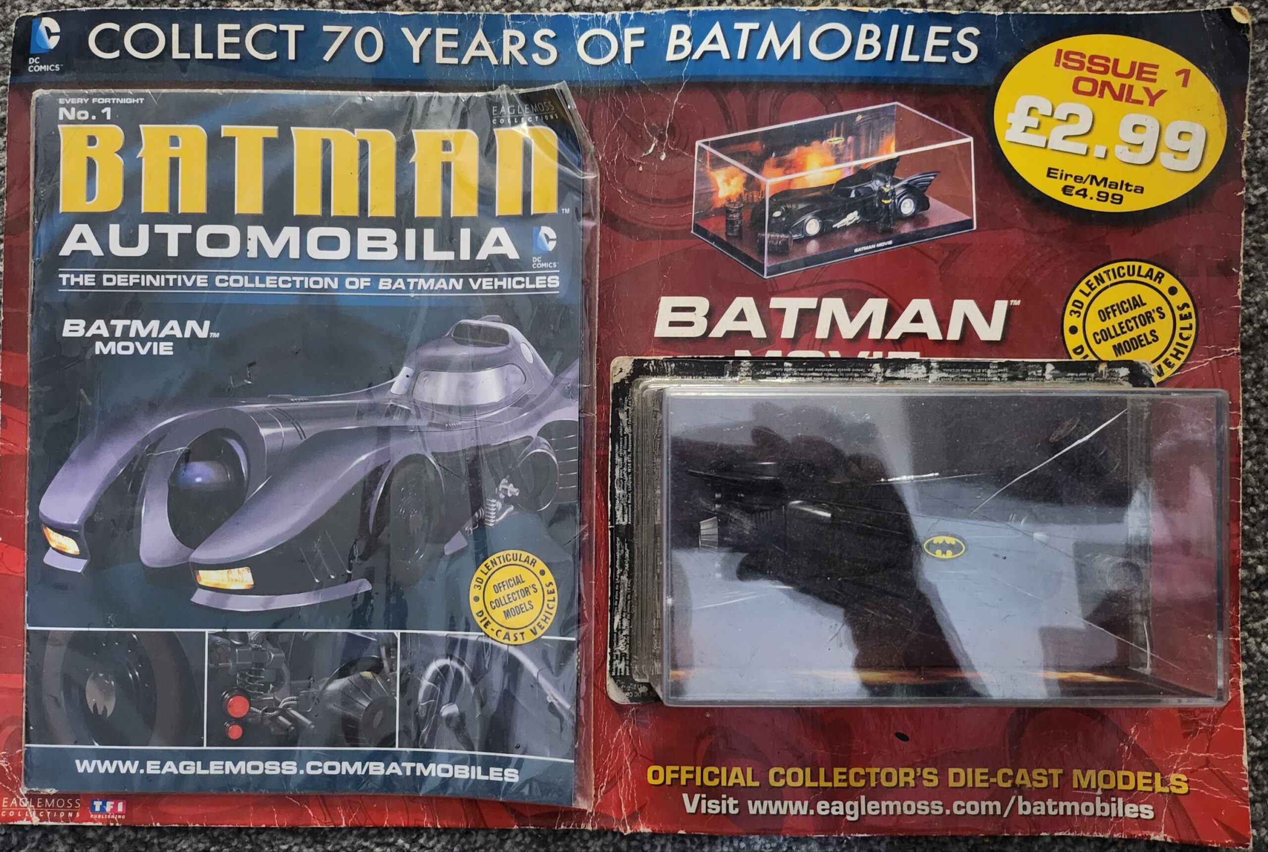 Series #1 DC COLLECTORS BATMAN EDITION
DIE CAST BATMOBILE AND ORIGINAL MAGAZINE - UNOPENED